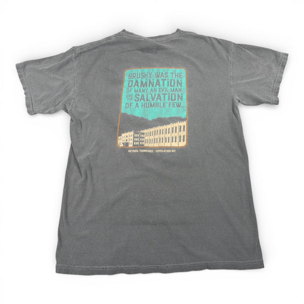 Brushy Mountain State Penitentiary Shirt Adult MEDIUM Gray Tennessee Prison Y2K